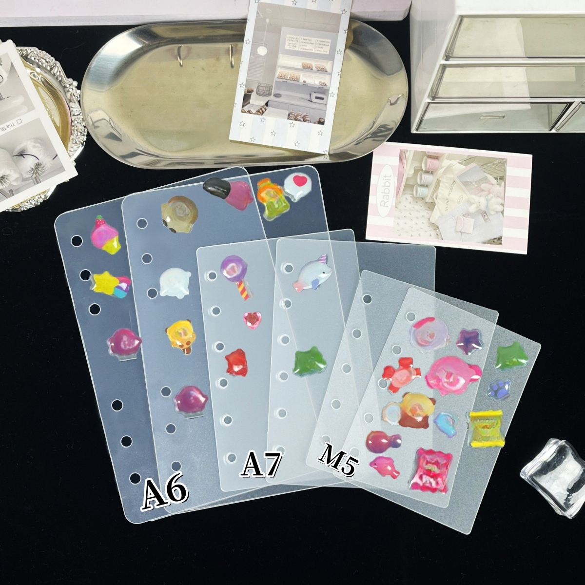 Index Tab Divider - 5/10/15Pcs/Bag A5/A6/A7/M5 Loose-Leaf Dividers, Semi-Transparent Frosted