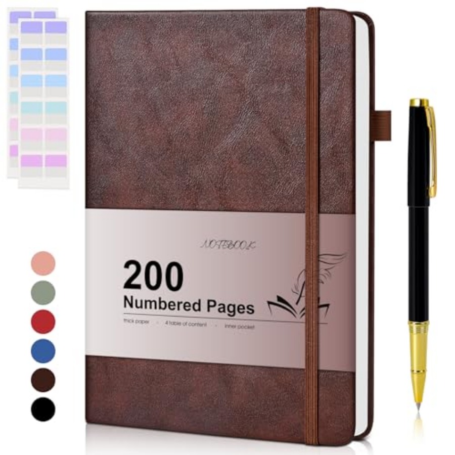 Journal Leather Hardcover - Lined Journal Notebook for Men Women,