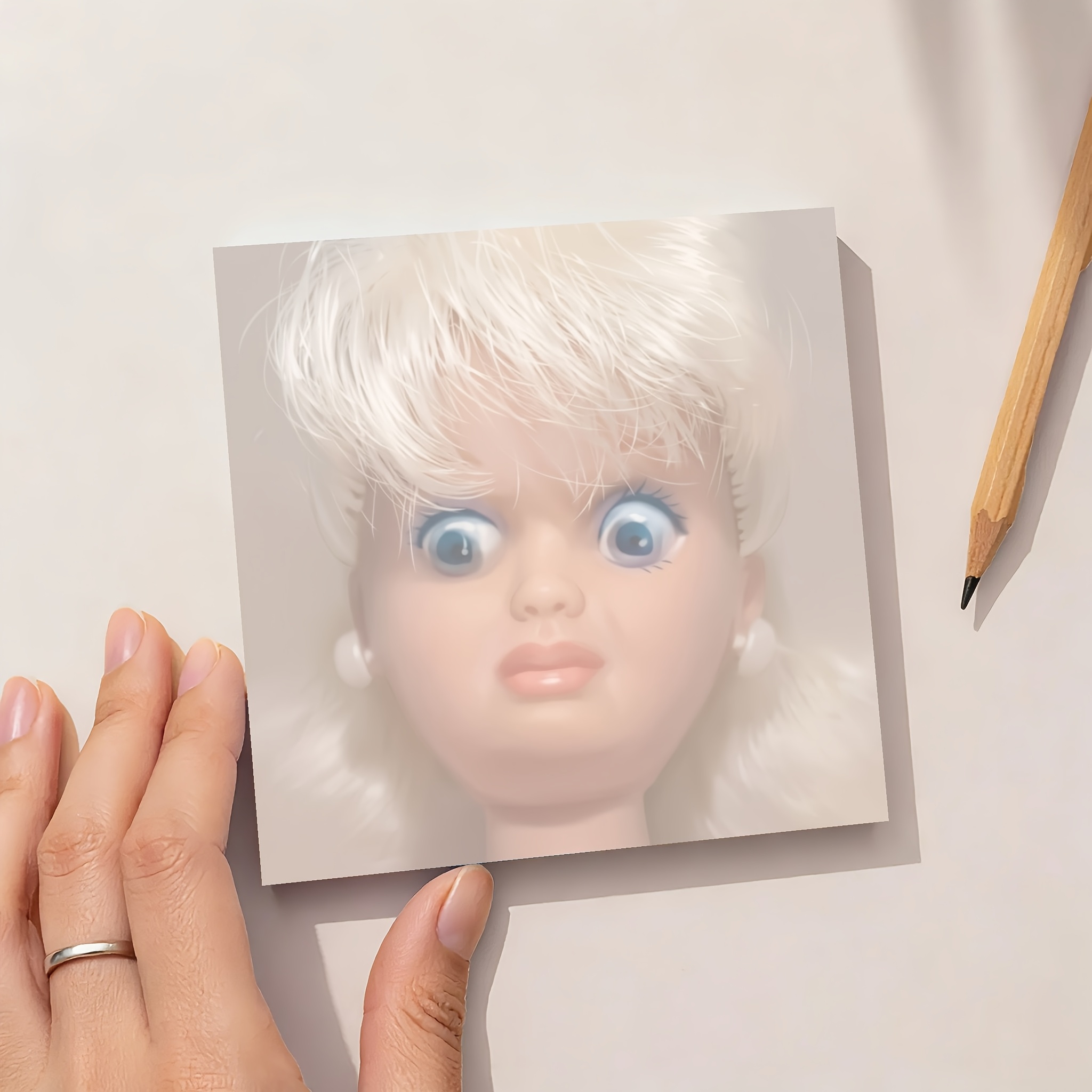 Ideal Stationery & Office Supply - 1 funny creepy face doll notepad
