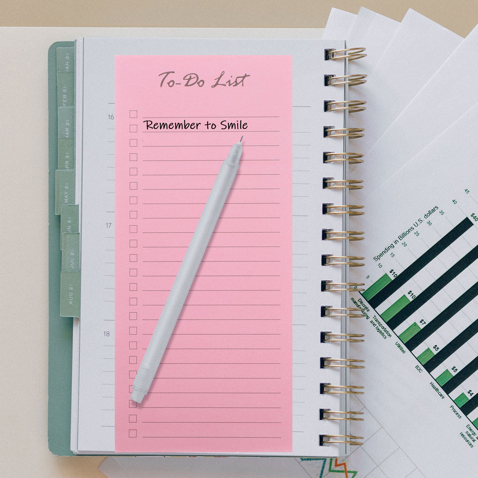 Office Stationery Supply List - 10 Pads to Do List Notepad