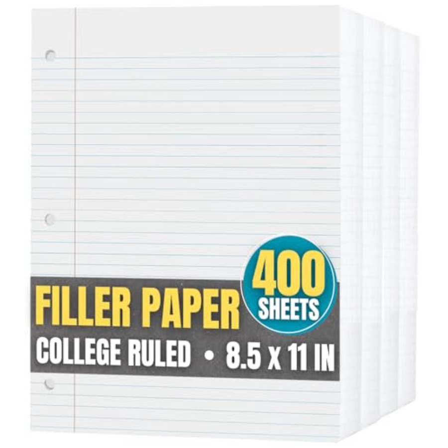 Paper Punch 3 Hole - Loose Leaf Paper College Ruled, Filler