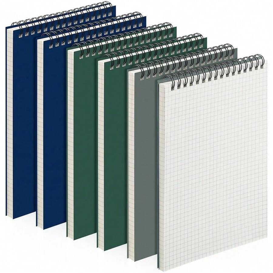 Graph Paper Pad - 6 Pack Graph Paper Spiral Notepad