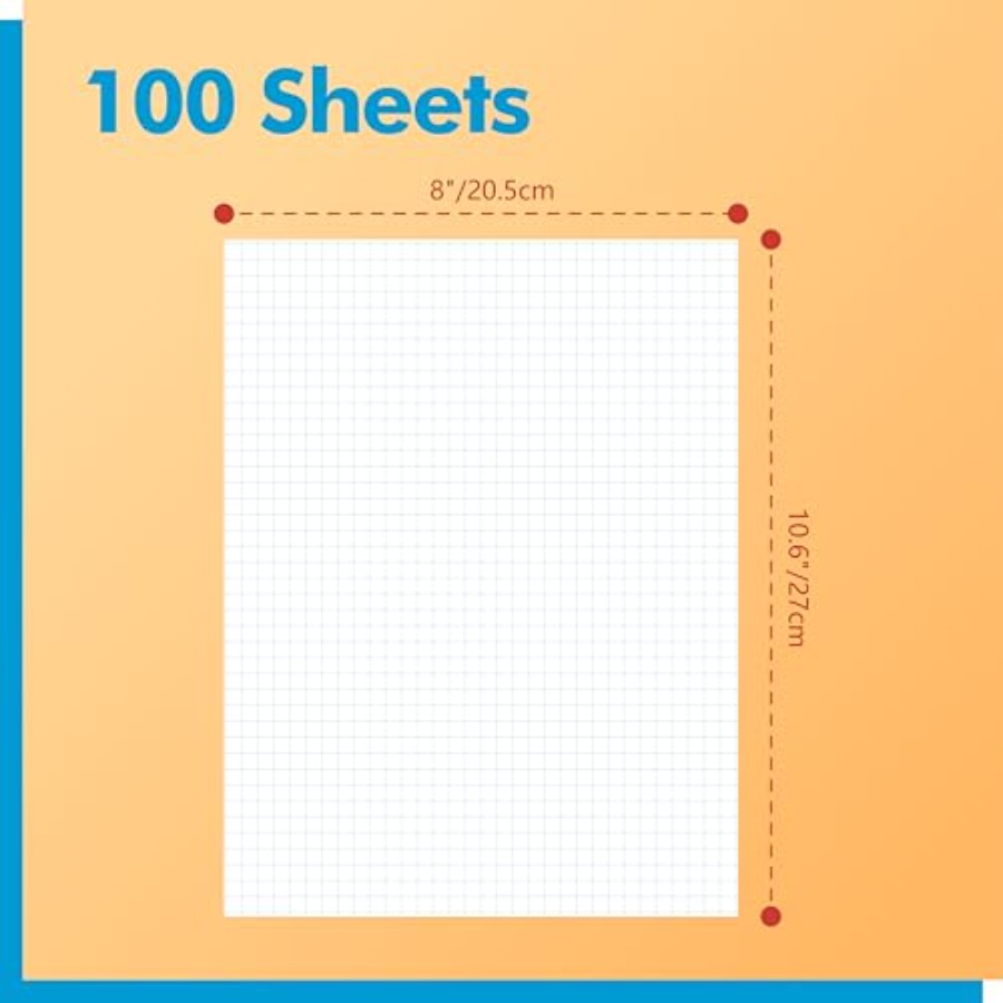 100 Sheets Graph Paper Double- - Graph Paper Pad recension och pris