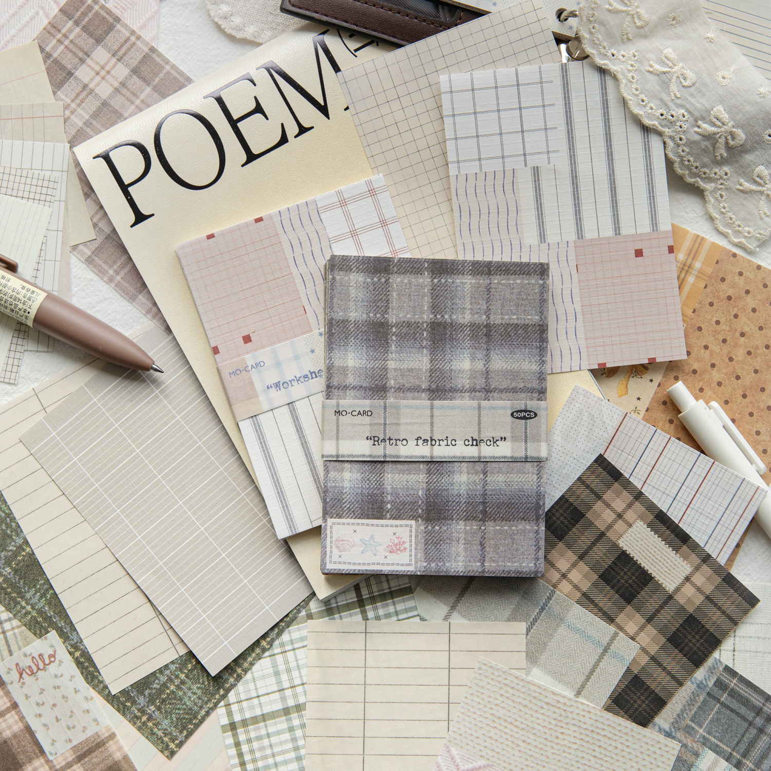 Journal GO 50pcs Kawaii Plaid  - Office Stationery Supply List recension och pris