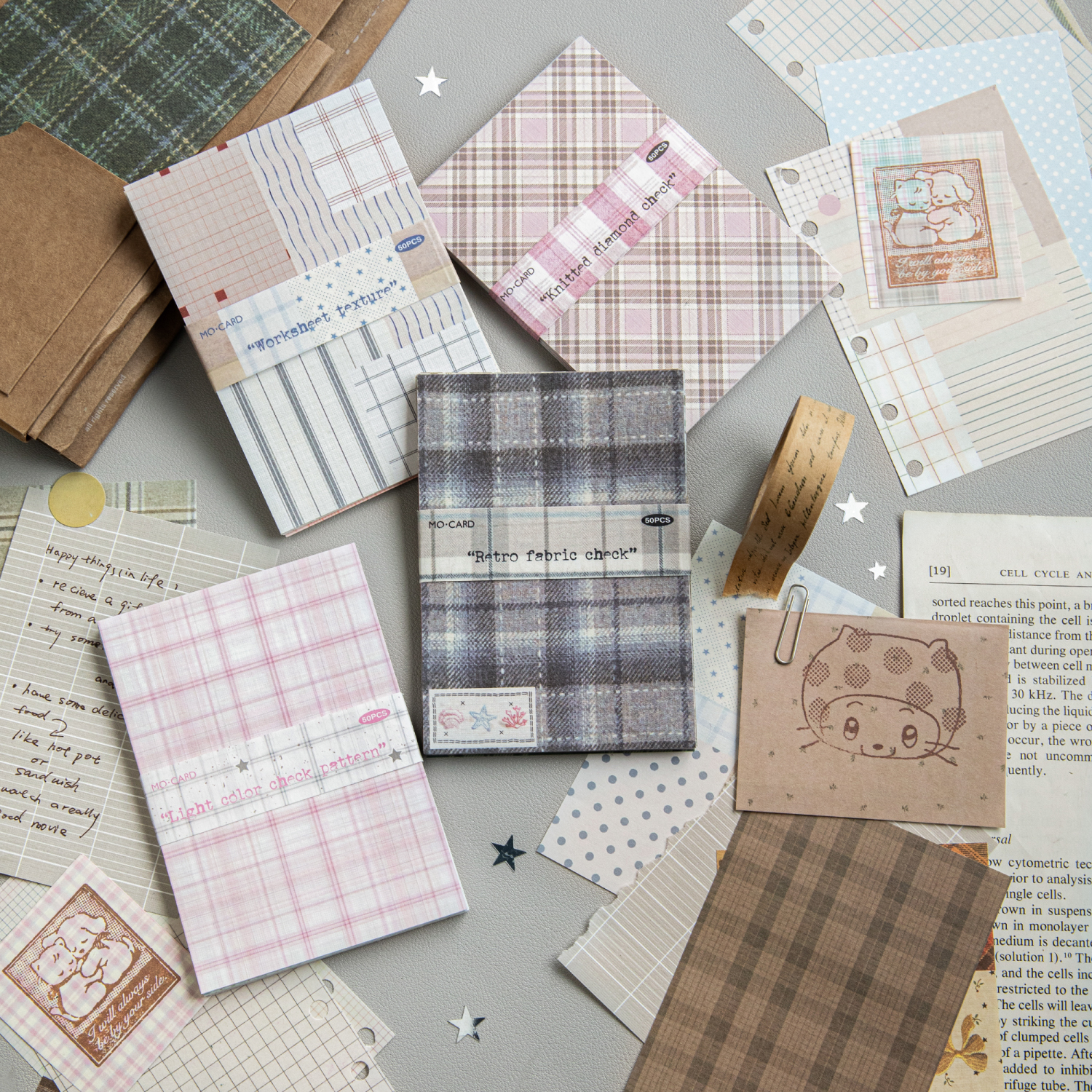 Journal GO 50pcs Kawaii Plaid  - Office Stationery Supply List recension och pris