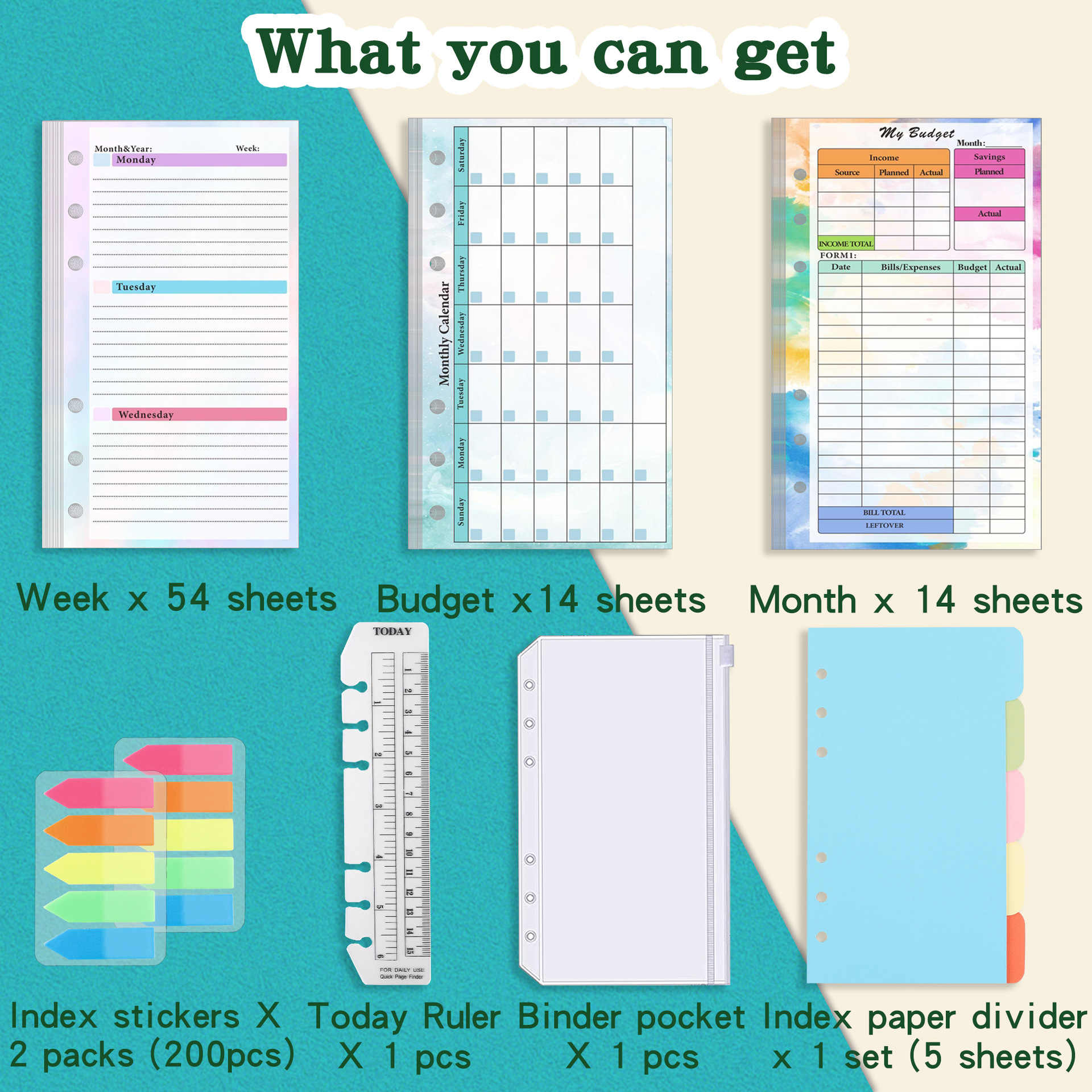 2026 NEW A6 Loose Leaf Noteboo - Planner Weekly Budget recension och pris