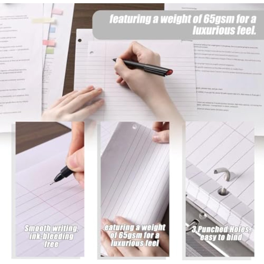 100 Sheets Loose Leaf Paper, 8 - Paper Punch 3 Hole recension och pris