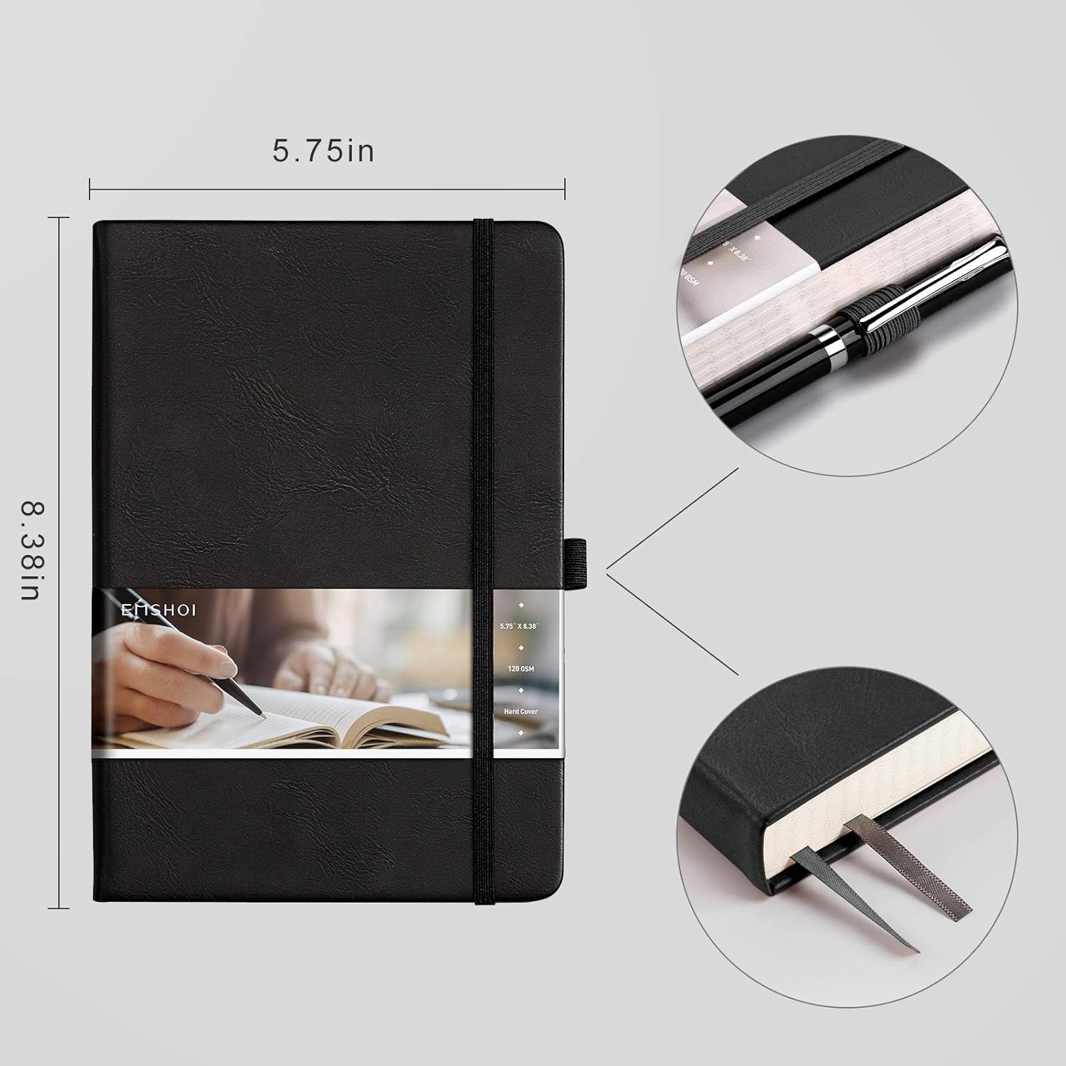 A5 Graph Notebook 256 Pages Ha - Journal Leather Hardcover recension och pris
