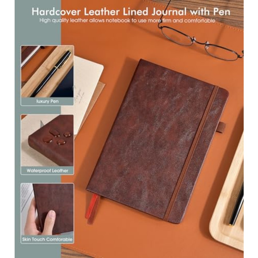 Lined Journal Notebook for Men - Journal Leather Hardcover recension och pris