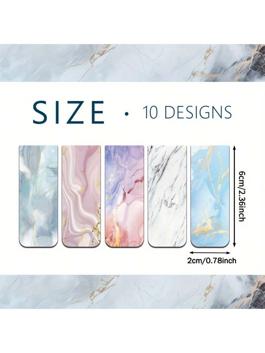 10pcs Assorted Marble Design M - Bookmark Magnetic Clip recension och pris
