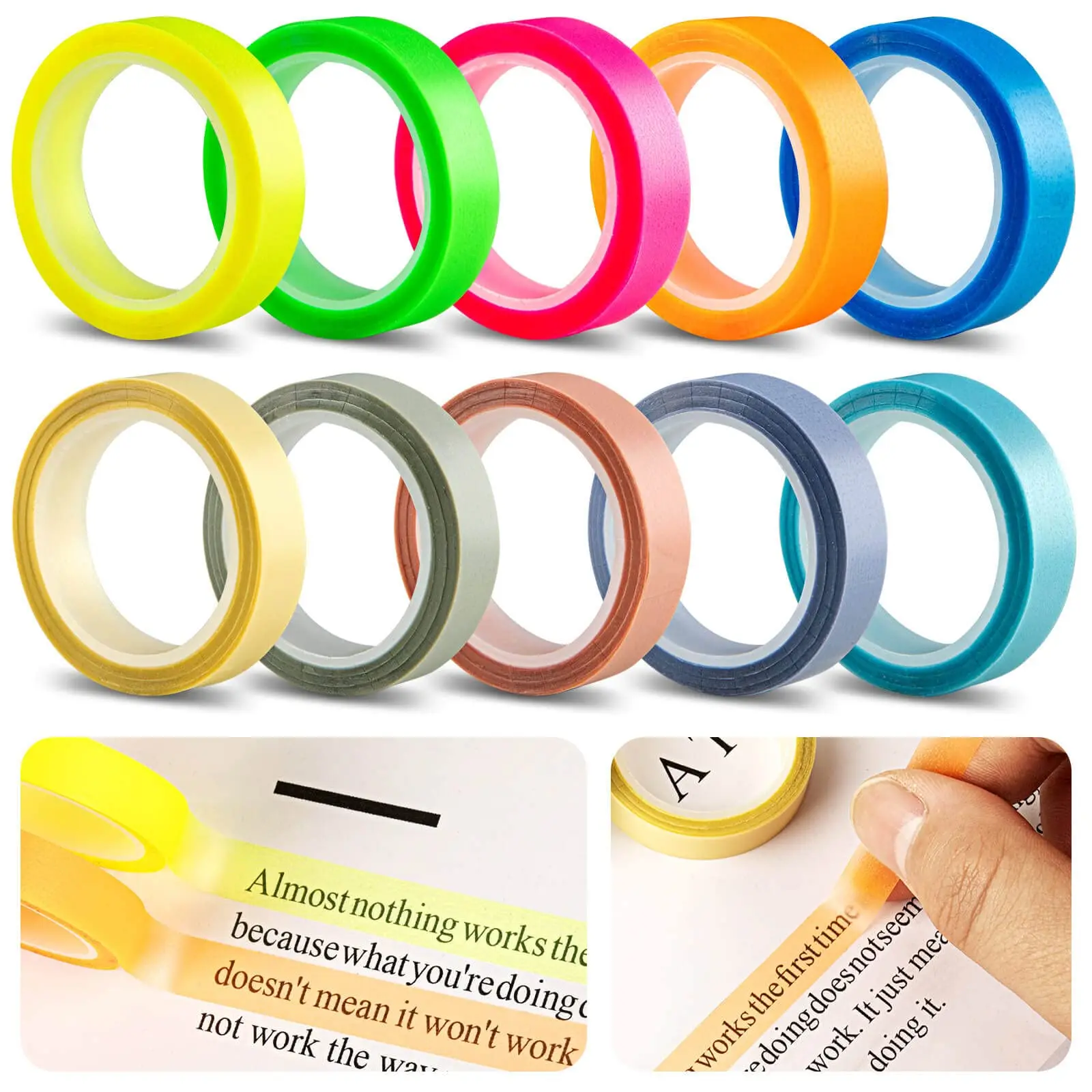 5Rolls Transparent Fluorescent - Index Tab Divider recension och pris