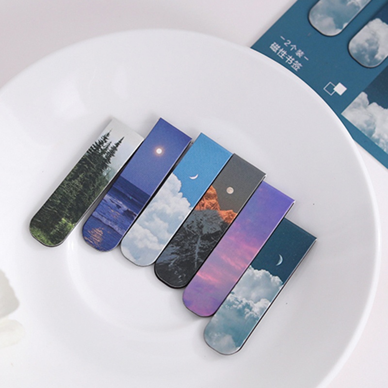 2pcs Fantasy Landscape Themed  - Bookmark Magnetic Clip recension och pris