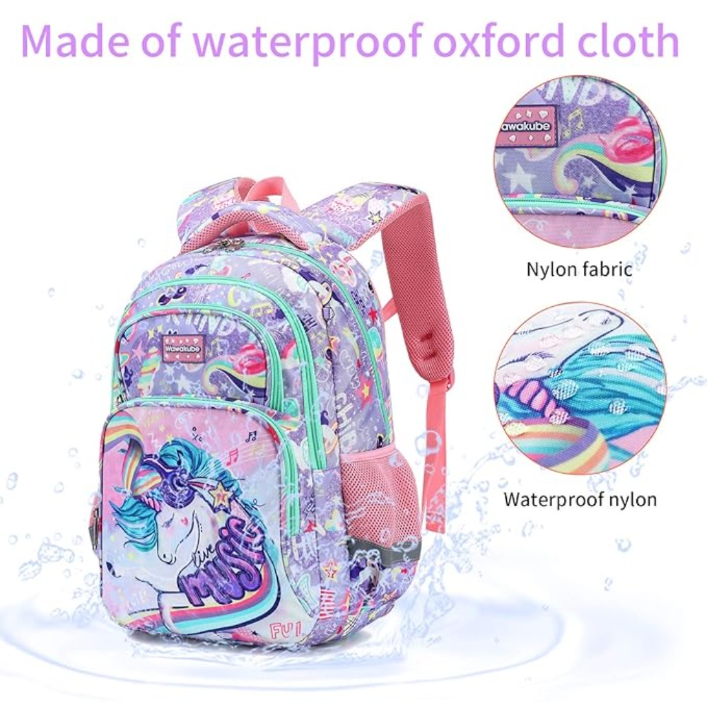 3PCS Kids Backpack Set Unicorn - Pencil Case Large recension och pris