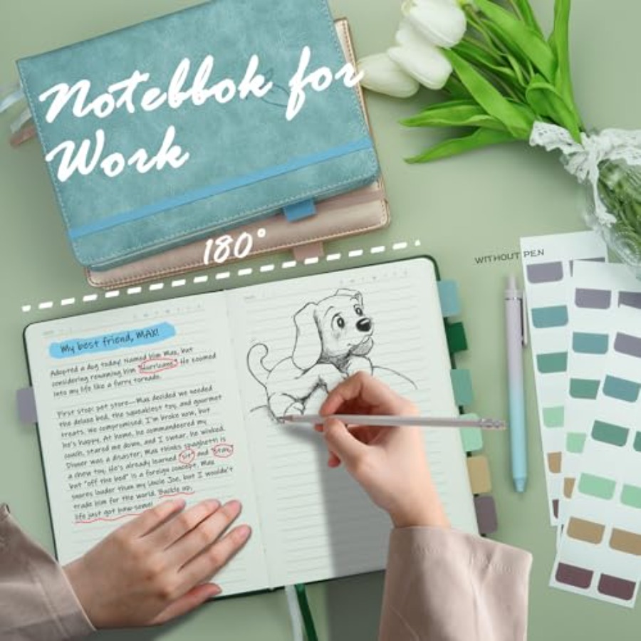 Lined Journal Notebook, 400 Pa - Journal Leather Hardcover recension och pris