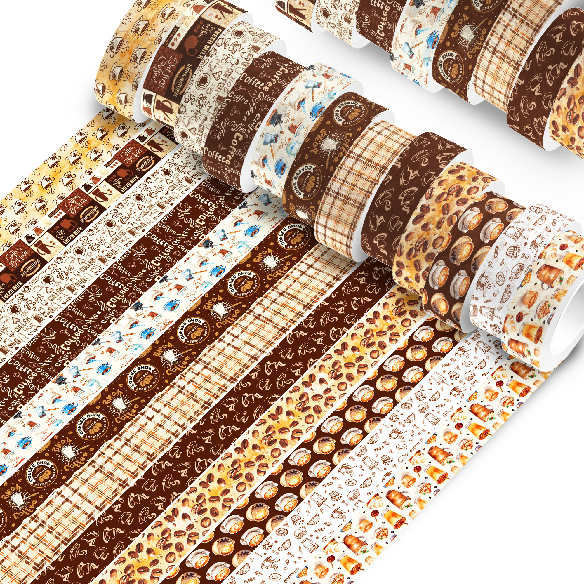 Vintage Coffee Pattern Washi T - Washi Tape Set recension och pris