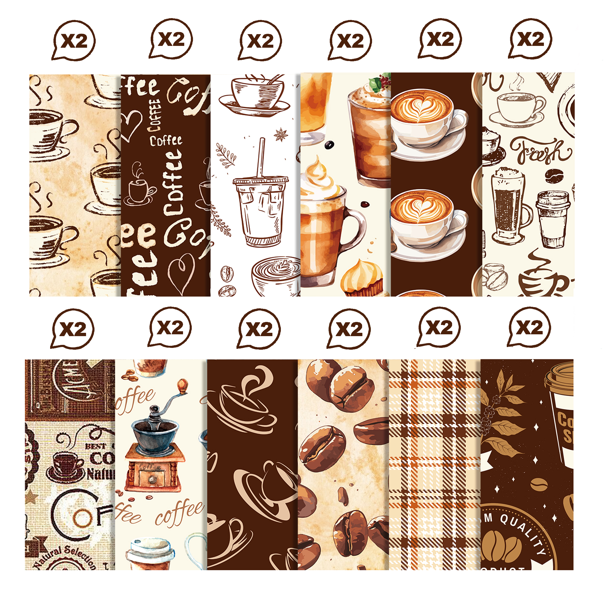 Vintage Coffee Pattern Washi T - Washi Tape Set recension och pris