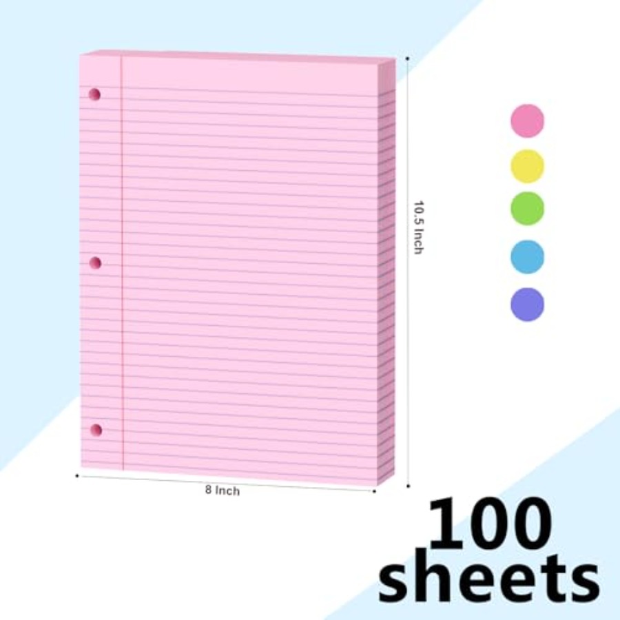 Loose Leaf Paper 00 Sheets Col - Paper Punch 3 Hole recension och pris