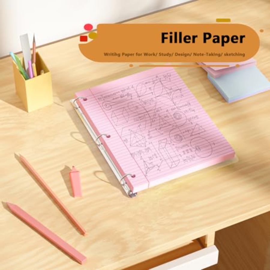 Loose Leaf Paper 00 Sheets Col - Paper Punch 3 Hole recension och pris