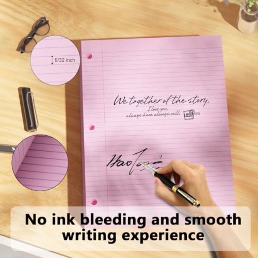 Loose Leaf Paper 00 Sheets Col - Paper Punch 3 Hole recension och pris