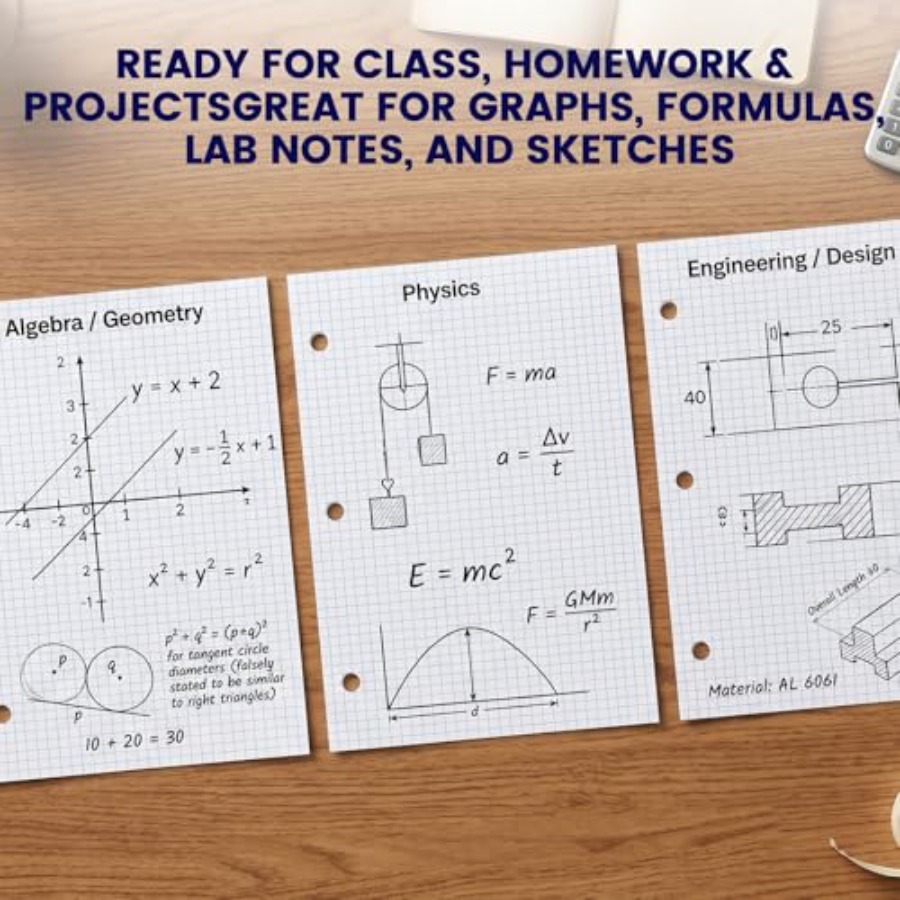 Graph Paper Filler Paper, 100  - Paper Punch 3 Hole recension och pris