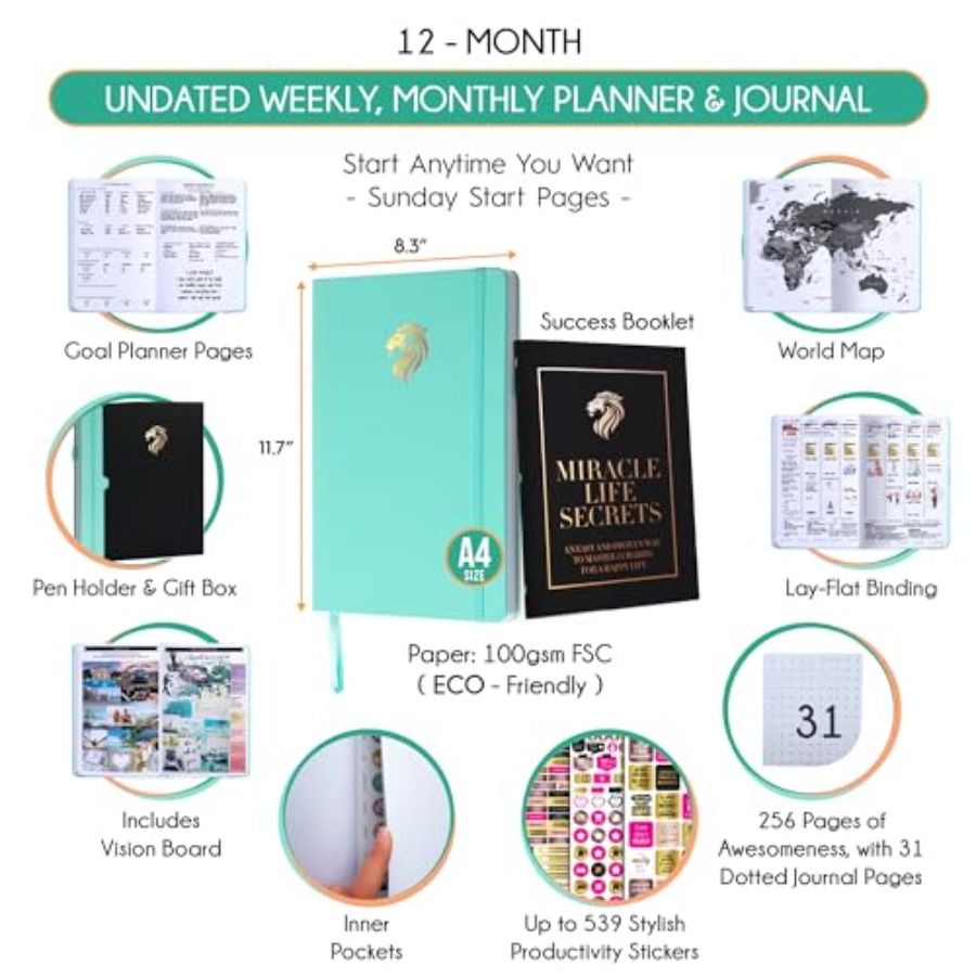 Journal for Men - Undated Dail - Planner Weekly Budget recension och pris