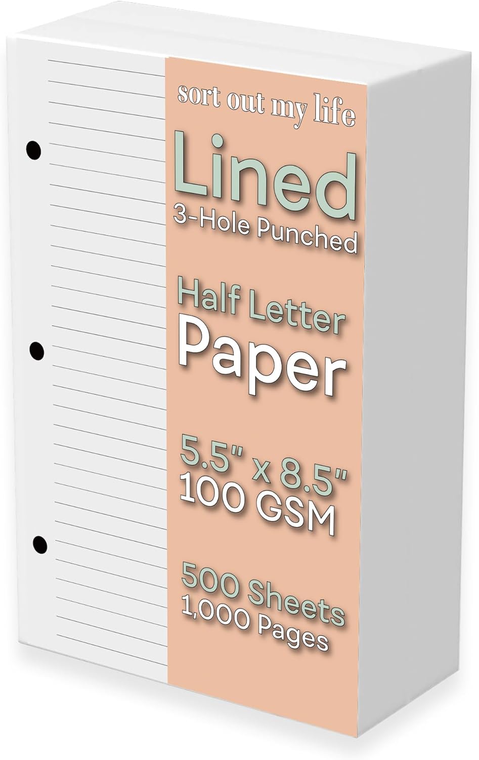 Half Letter Lined Paper, 3-Hol - Paper Punch 3 Hole recension och pris