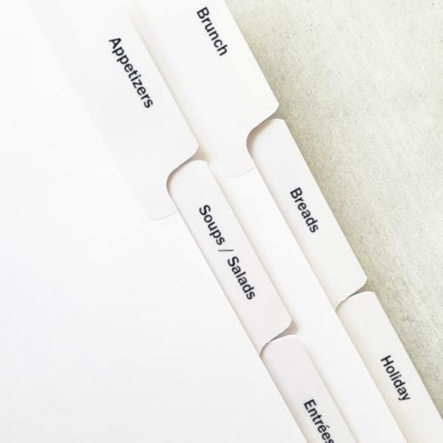 PRE-Printed Recipe Binder Inde - Index Tab Divider recension och pris