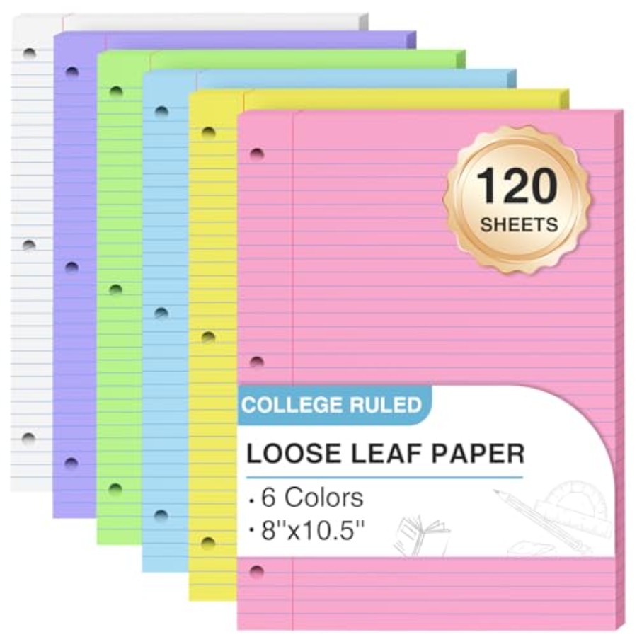 120 Sheets Loose Leaf Paper 8  - Paper Punch 3 Hole recension och pris