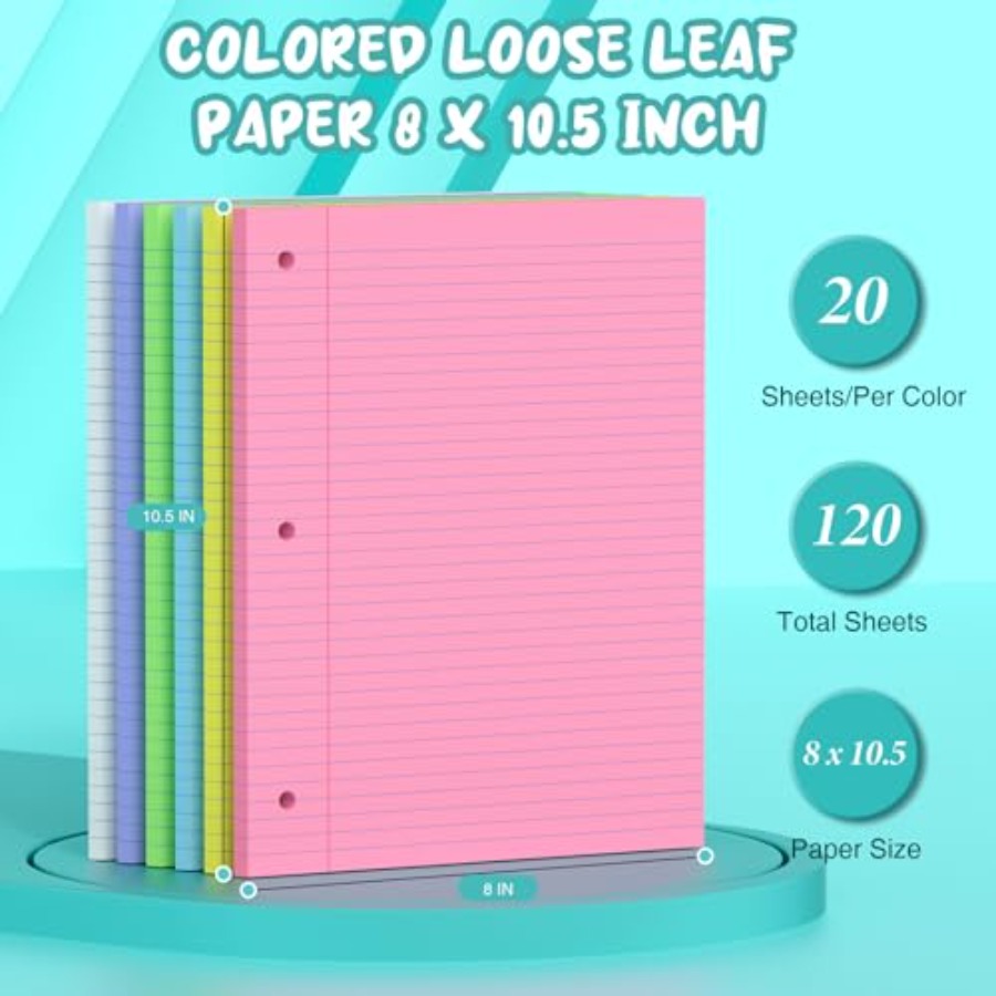 120 Sheets Loose Leaf Paper 8  - Paper Punch 3 Hole recension och pris