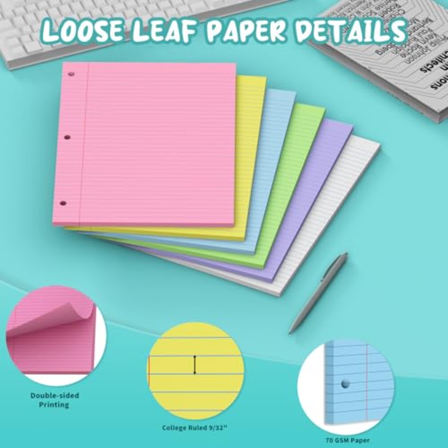 120 Sheets Loose Leaf Paper 8  - Paper Punch 3 Hole recension och pris