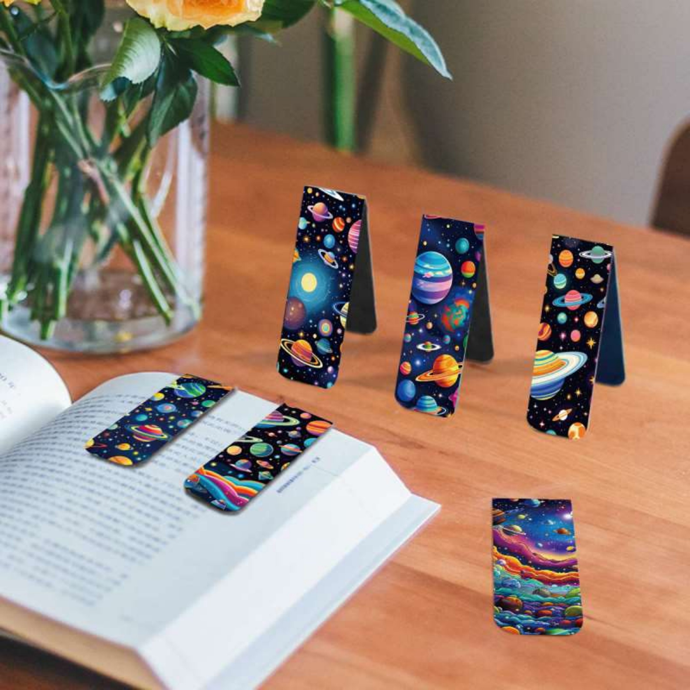 12pcs Space & Planet Themed Ma - Bookmark Magnetic Clip recension och pris