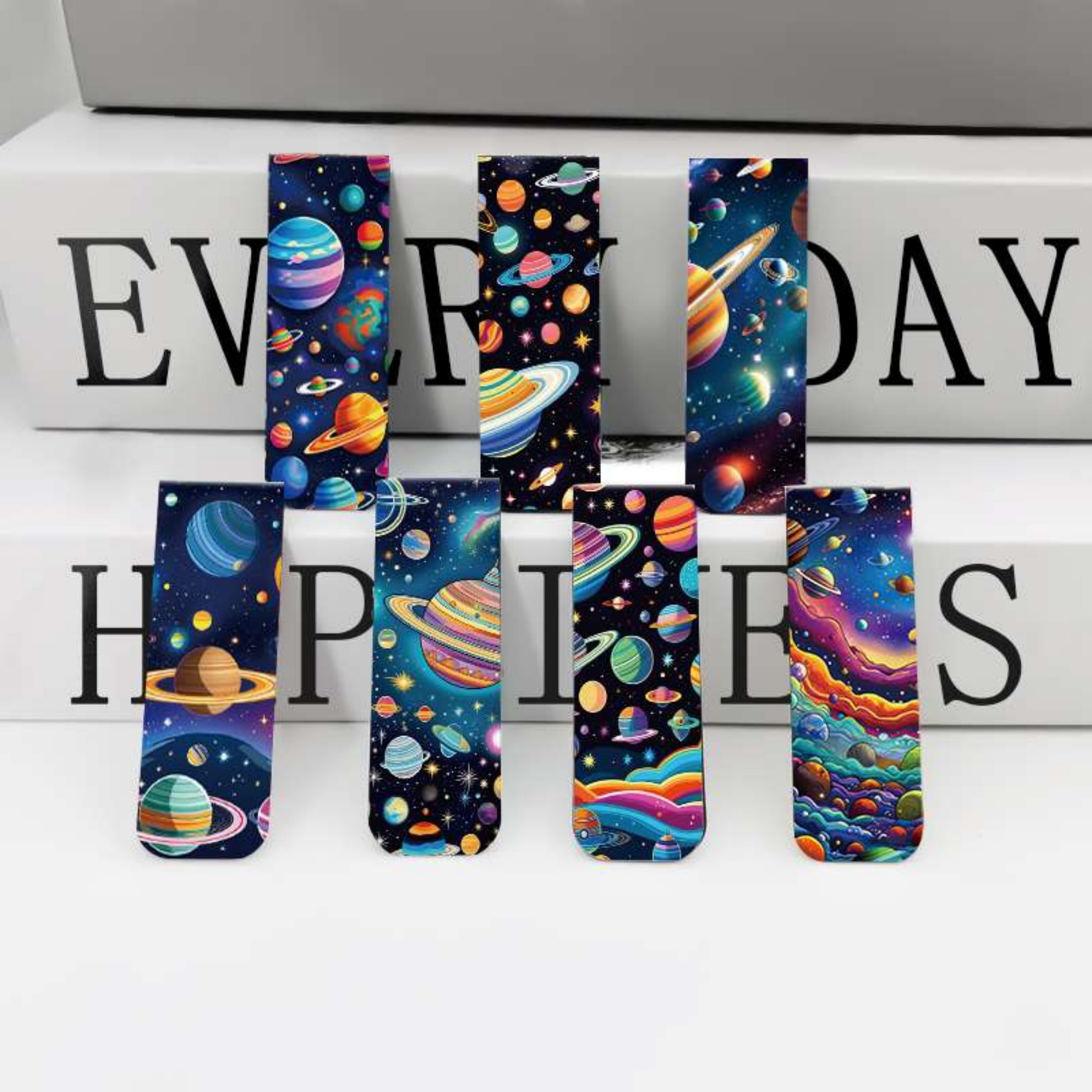 12pcs Space & Planet Themed Ma - Bookmark Magnetic Clip recension och pris