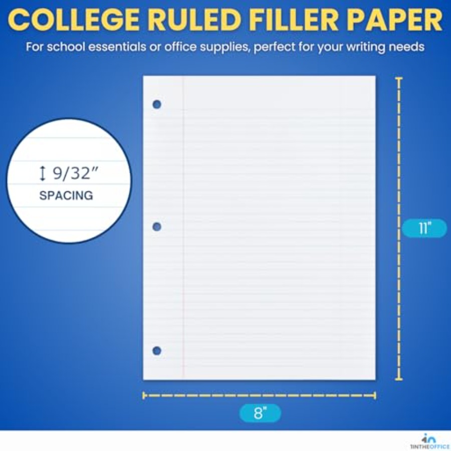 Loose Leaf Paper College Ruled - Paper Punch 3 Hole recension och pris