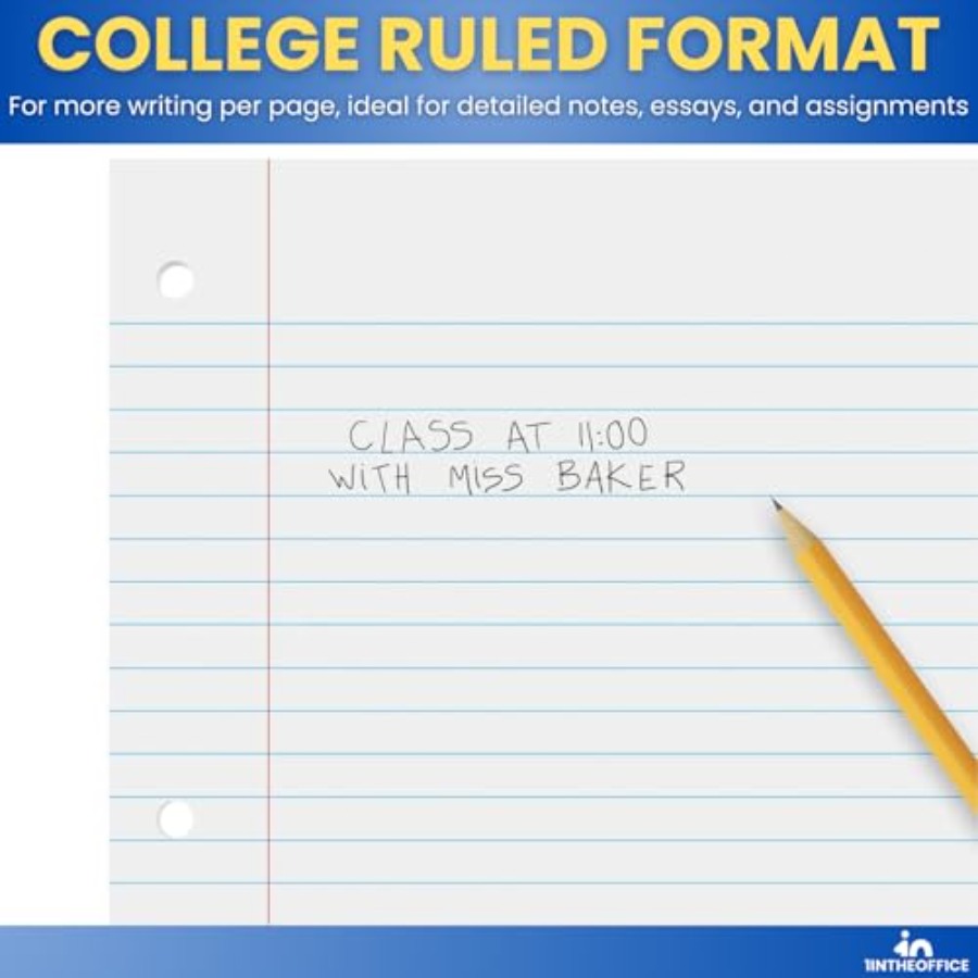 Loose Leaf Paper College Ruled - Paper Punch 3 Hole recension och pris