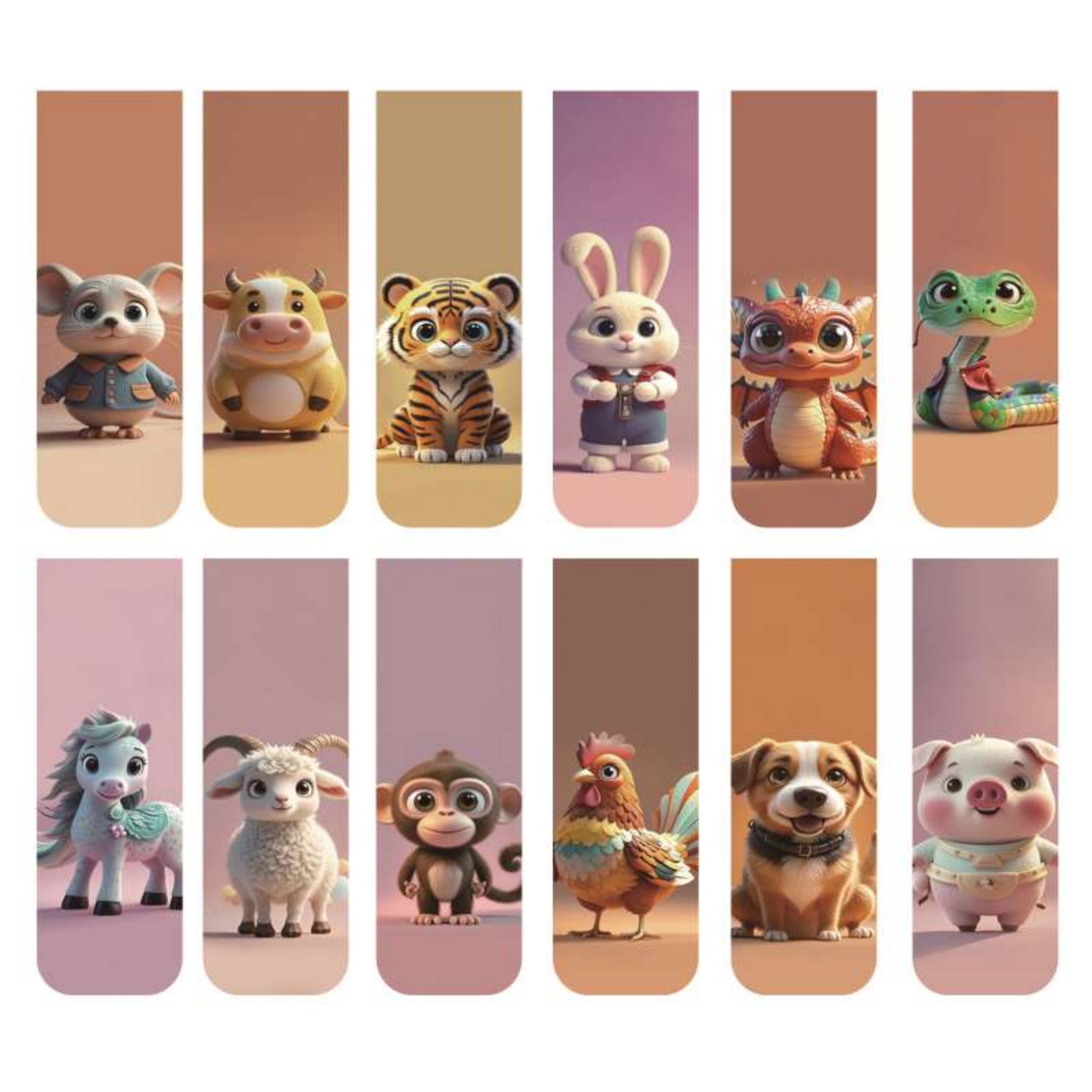 12pcs Adorable Twelve Animal M - Bookmark Magnetic Clip recension och pris