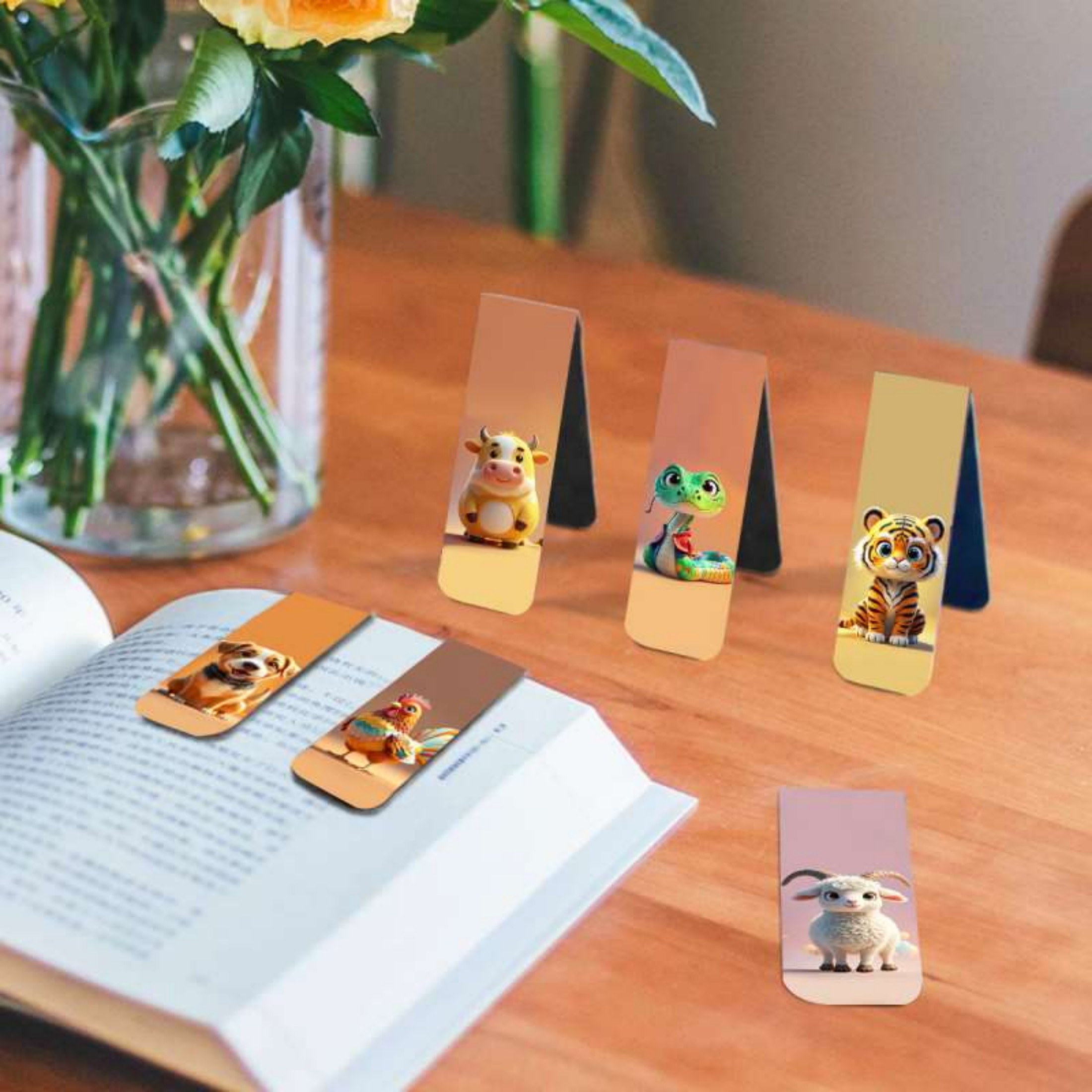 12pcs Adorable Twelve Animal M - Bookmark Magnetic Clip recension och pris