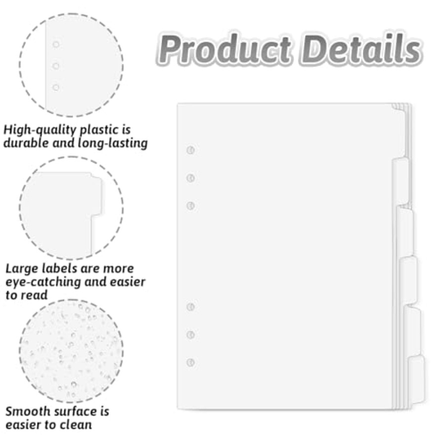 6 Pcs A5 Binder Dividers, 6 Ho - Index Tab Divider recension och pris