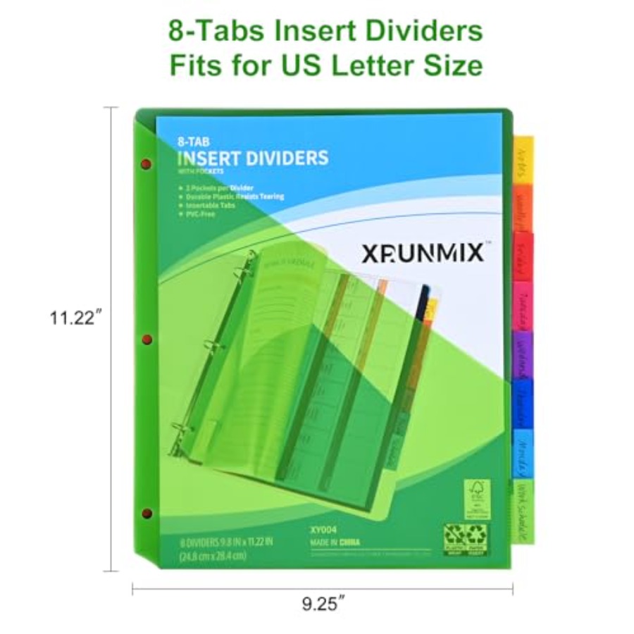 8-Tab Binder Dividers - Index  - Index Tab Divider recension och pris