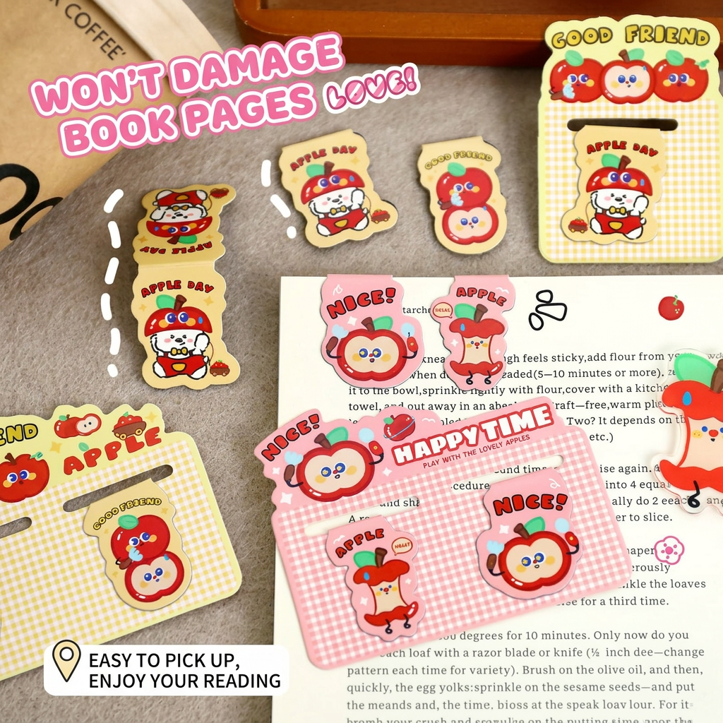 2Pcs Cute Apple Magnetic Bookm - Bookmark Magnetic Clip recension och pris