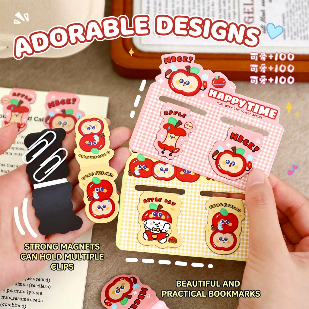 2Pcs Cute Apple Magnetic Bookm - Bookmark Magnetic Clip recension och pris